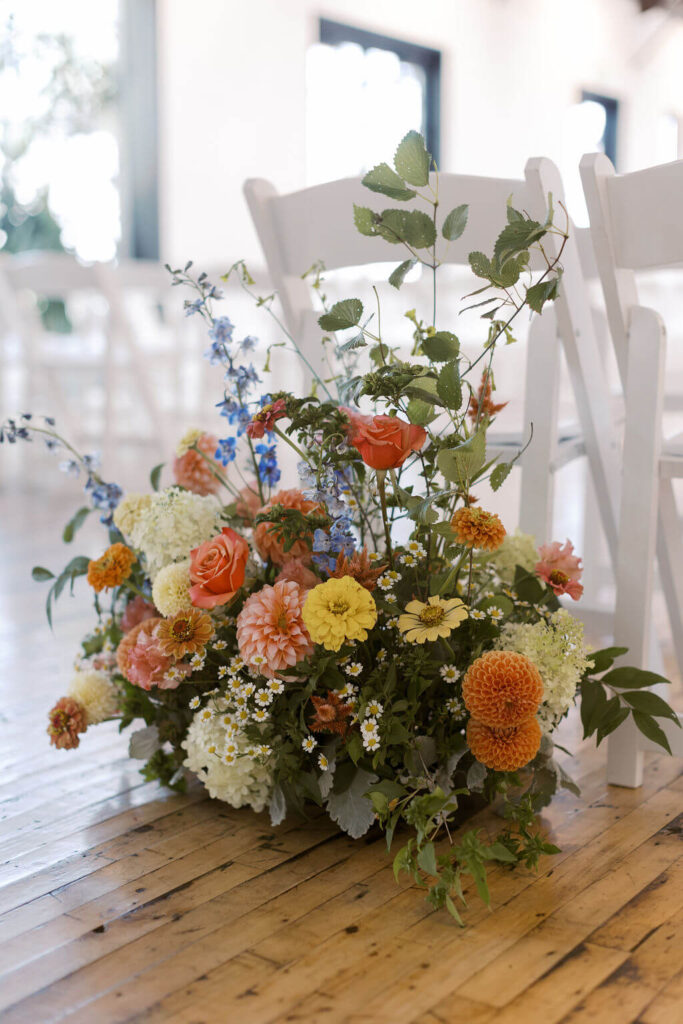 floral arrangement at ceremony by event coordinator madison wi