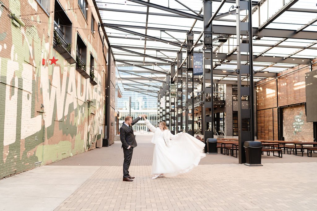 bride and groom dancing at one of the best wedding venues milwaukee wi