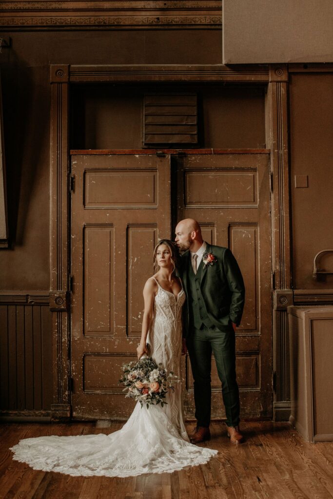 couple at one of the best milwaukee wedding venues turner hall ballroom