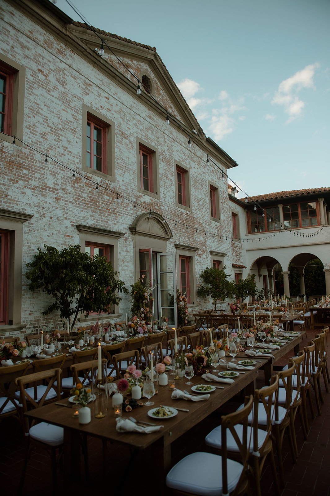 the beautiful reception area set up by milwaukee wedding planners at an outdoor wedding venue