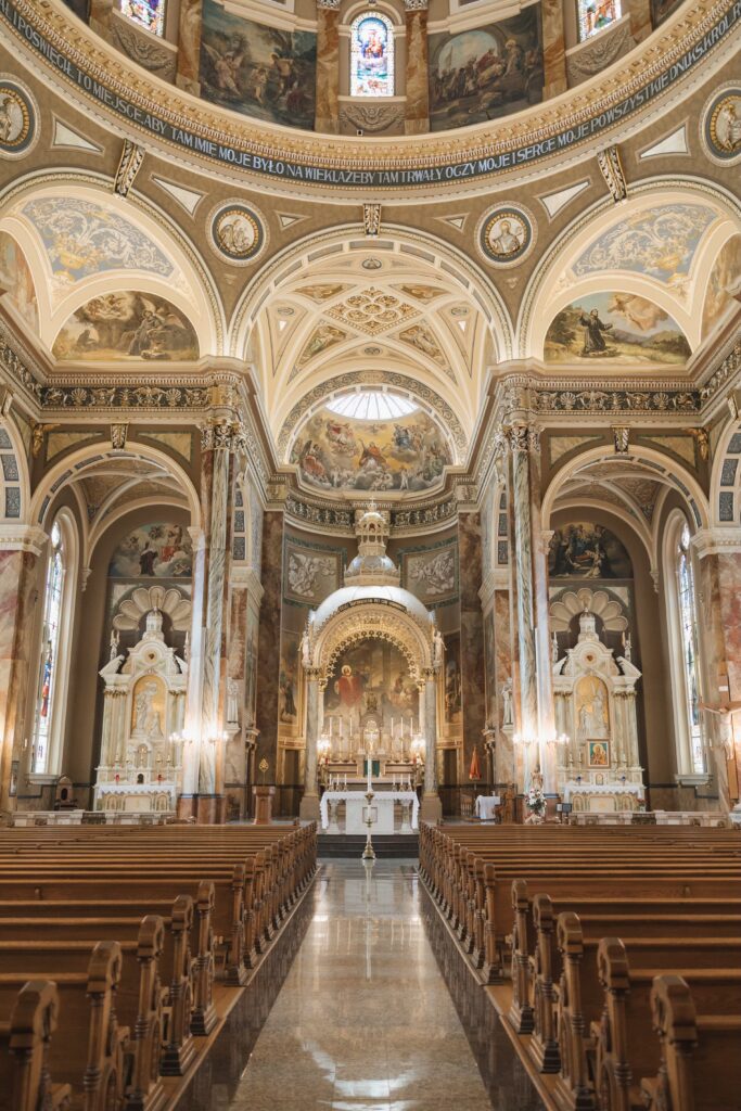 Historic church setting for an indoor wedding venue