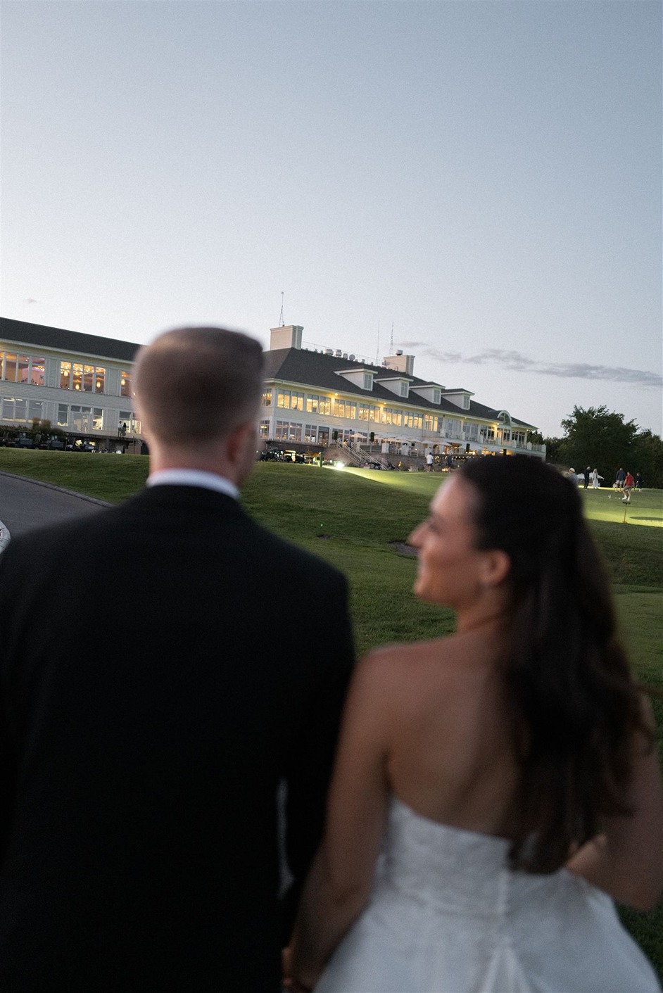 a couple at a lake geneva wedding reception venue