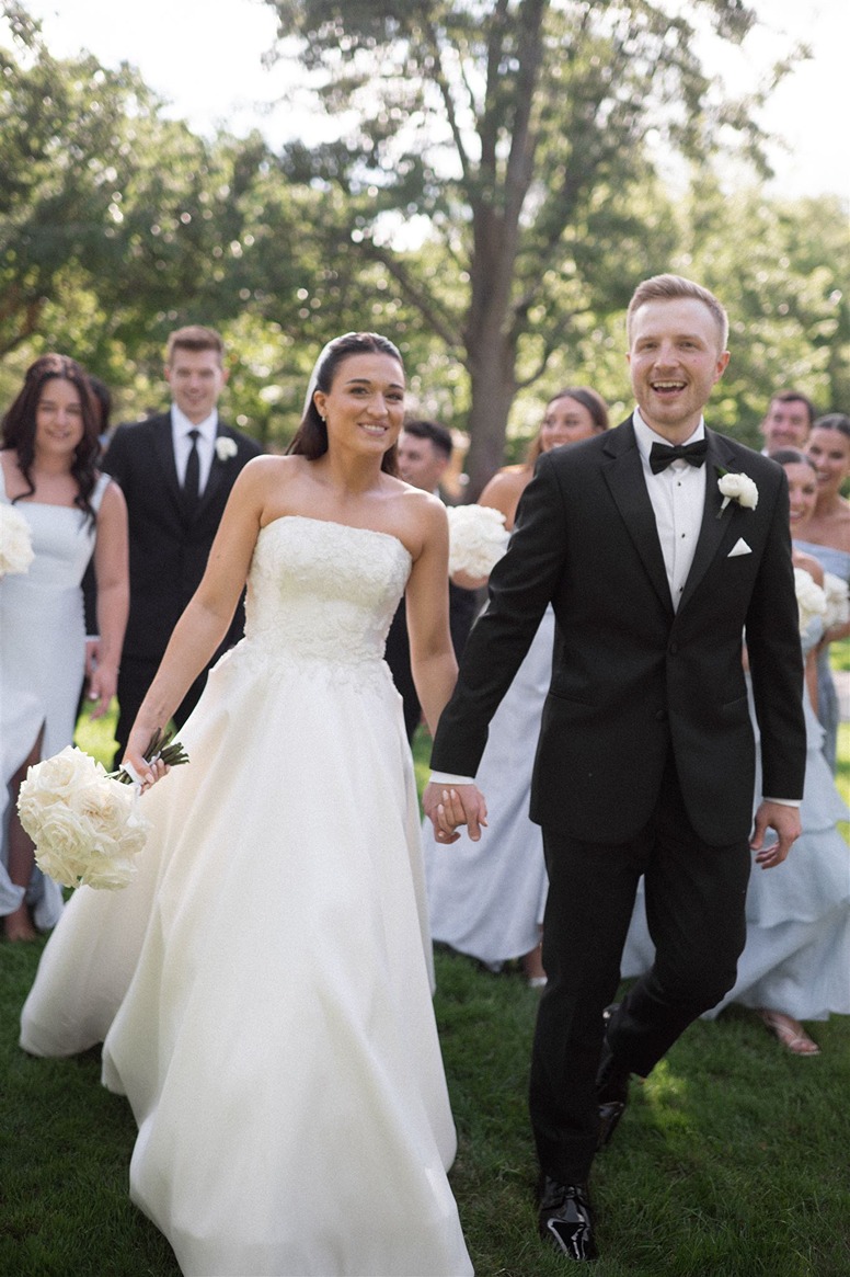 a couple at their outdoor wedding venues in lake geneva wi