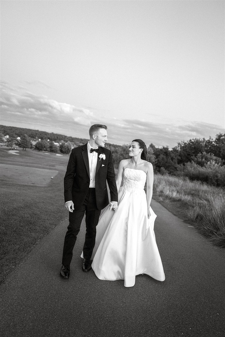 a couple at their outdoor wedding venues in lake geneva wi